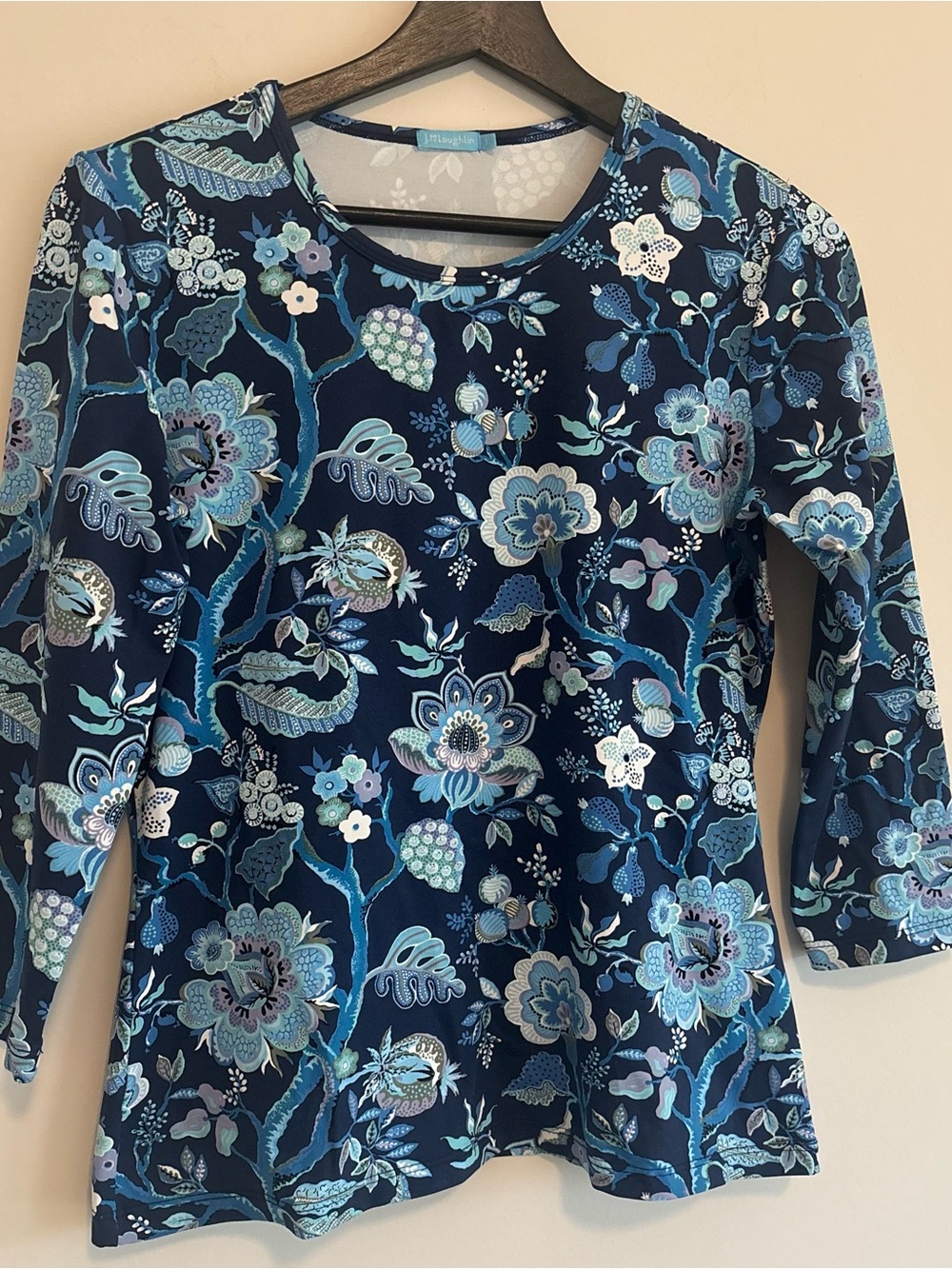 J.McLaughlin classy floral Top quarter sleeve size small